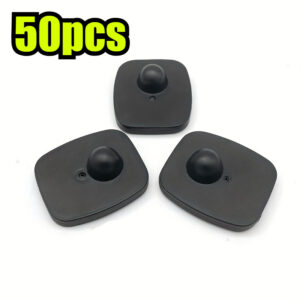 30/50 komada EAS sigurnosnih etiketa za sprečavanje krađe, RF 8.2Mhz tvrde etikete sa alarmnim sistemom, pogodne za prodavnice odeće, maloprodajne trgovine i supermarkete – Zaštita imovine, lako se pričvršćuju ekserom ili šraflom, moderan dizajn