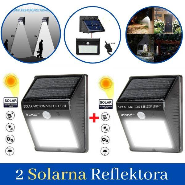 2 Solarna Led Reflektora 20 dioda - Slika 2