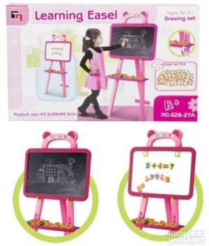 3u1 dvostrana tabla za ucenje Learning easel Roze