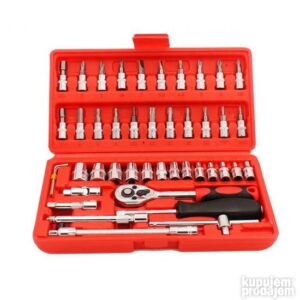 46pcs Hardware Tool Car repair Kit Socket Spanner Combinatio