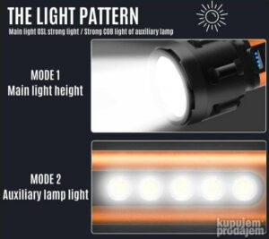5W LED COB punjiva baterijska lampa USB 2 modela