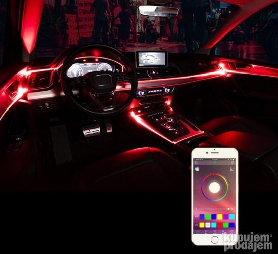 Ambijentalno RGB LED osvetljenje za enterijer auta RGB niti