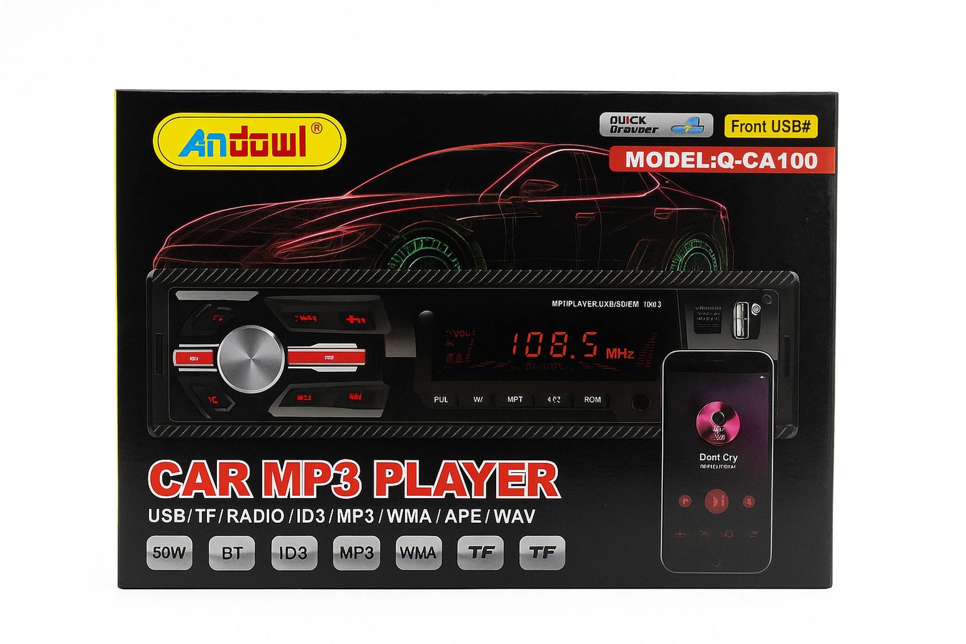 Andowl Auto MP3 Player Q CA100 USB TF Radio