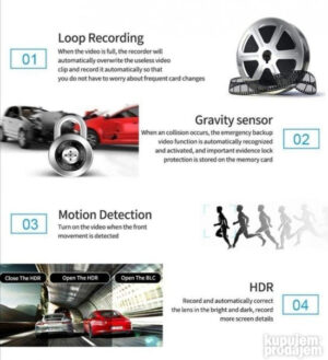Auto kamera 3 u 1 Auto kamera Full HD unutrasnja i zadnja