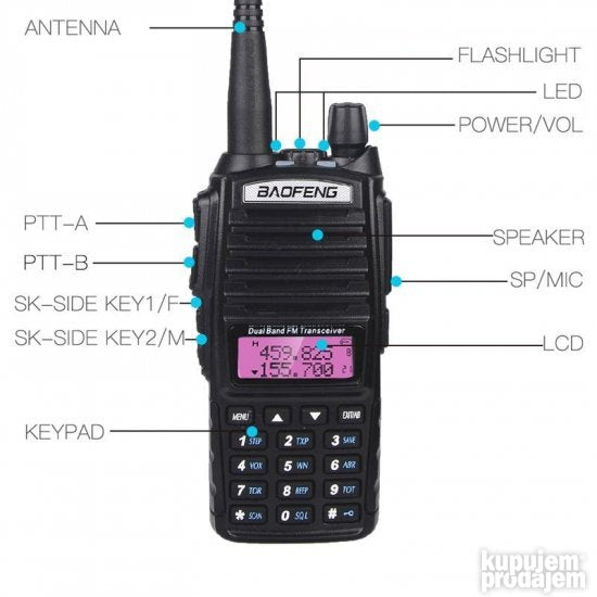Baofeng UV 82 Dual Band 8w Original - Slika 3