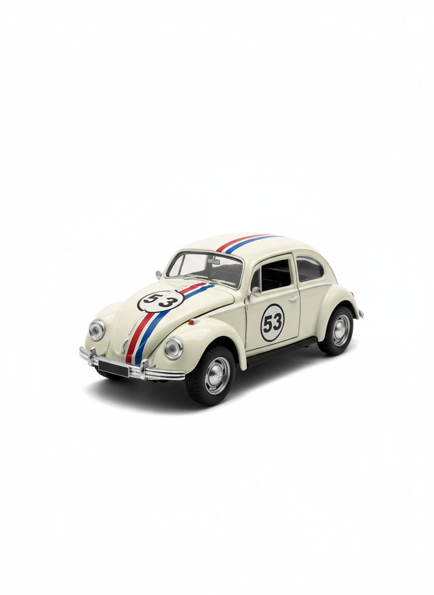 Beli Volkswagen Beetle Trkacki Model Auto - Slika 2