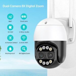 Bezicna IP WiFi Kamera 2 sociva 8x zoom