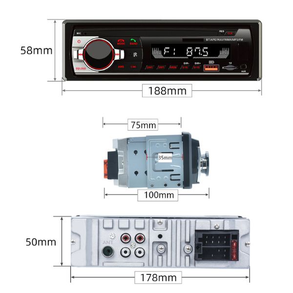 Bluetooth auto radio MP3 plejer LCD - Slika 4