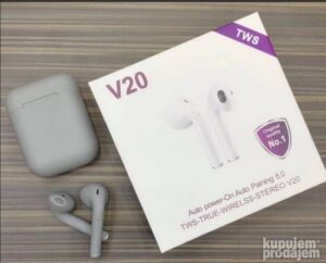 Bluetooth bezicne slusalice TWS V20 sive