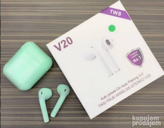 Bluetooth bezicne slusalice TWS V20 zelene - Slika 2
