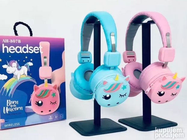 Bluetooth slusalice za decu PONY plave i rozi - Slika 2