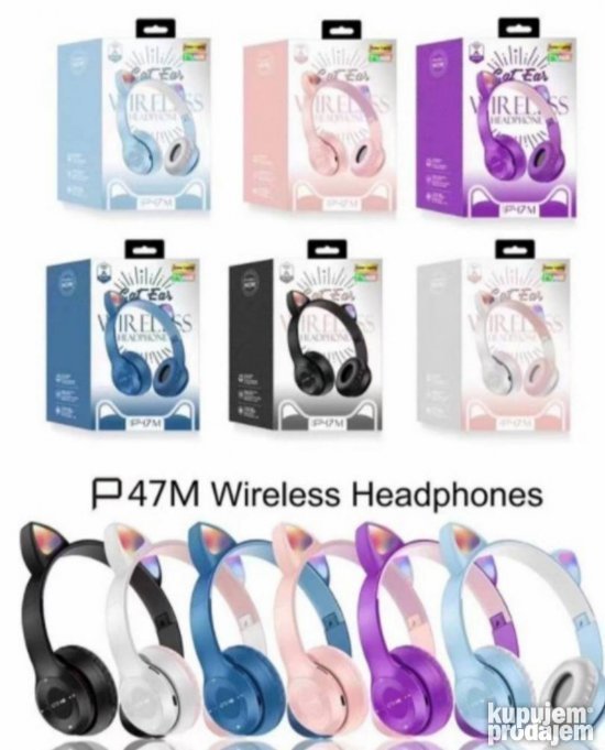 Blutut WIFI slucalice sa usima RAZNE BOJE RGB SVETLO - Slika 7