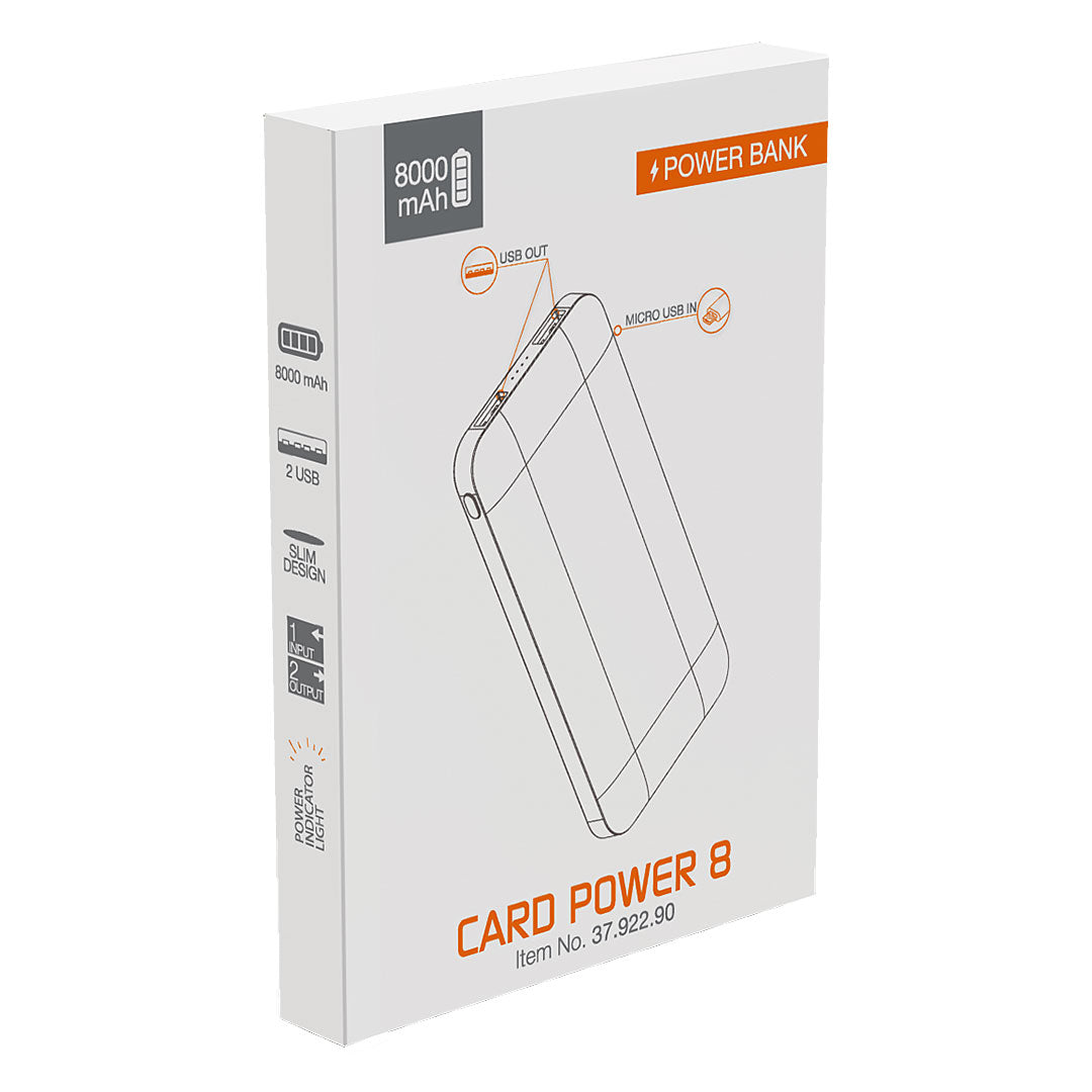 CARD POWER 8 pomocna baterija 8.000 mah bela