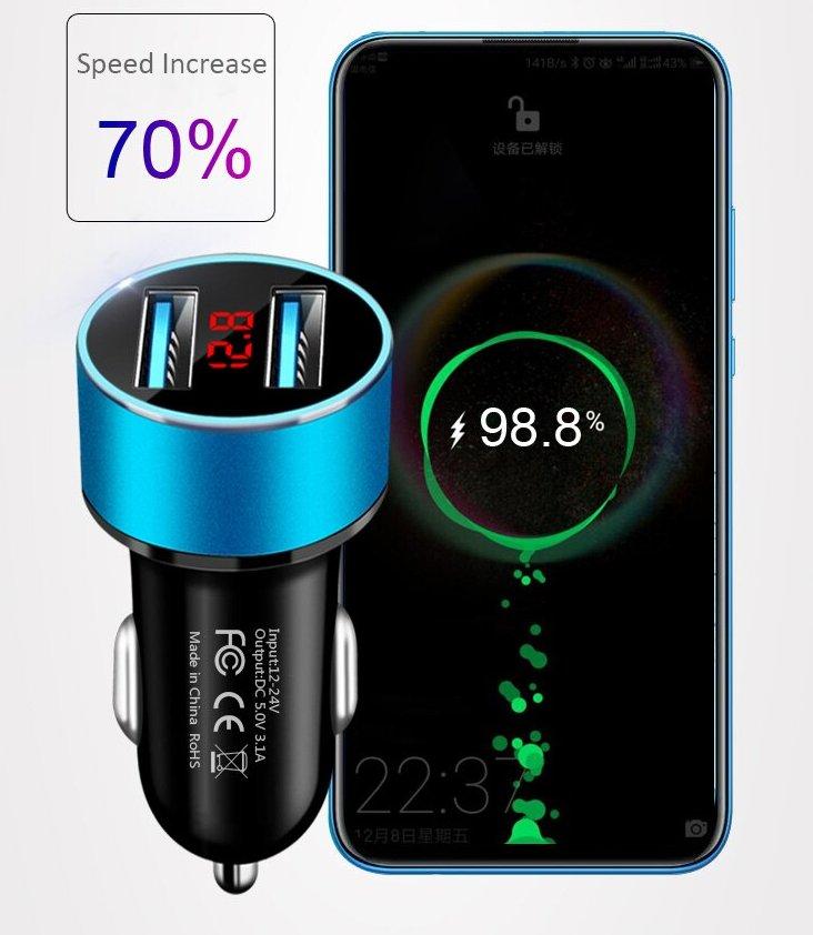 Car Charger sa Led ekranom Car Charger sa Led ekranom