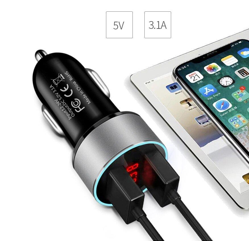 Car Charger sa Led ekranom Car Charger sa Led ekranom