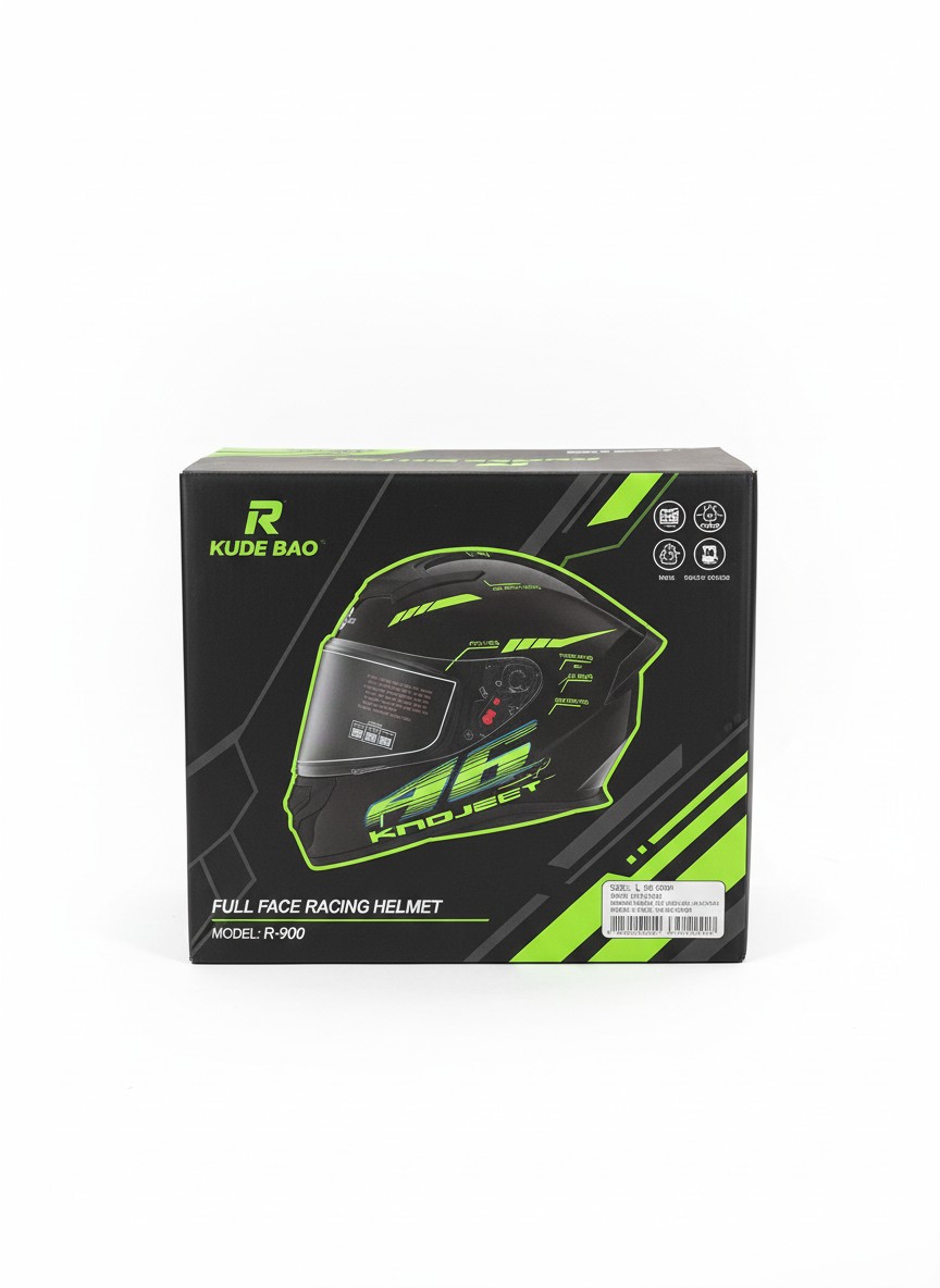 Crna racing motociklisticka kaciga sa zelenim akcentima 46 Sportska zastita