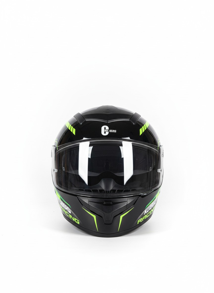 Crna racing motociklisticka kaciga sa zelenim akcentima 46 Sportska zastita