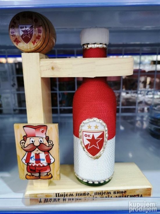 Crvena Zvezda etno flasa sa stalkom