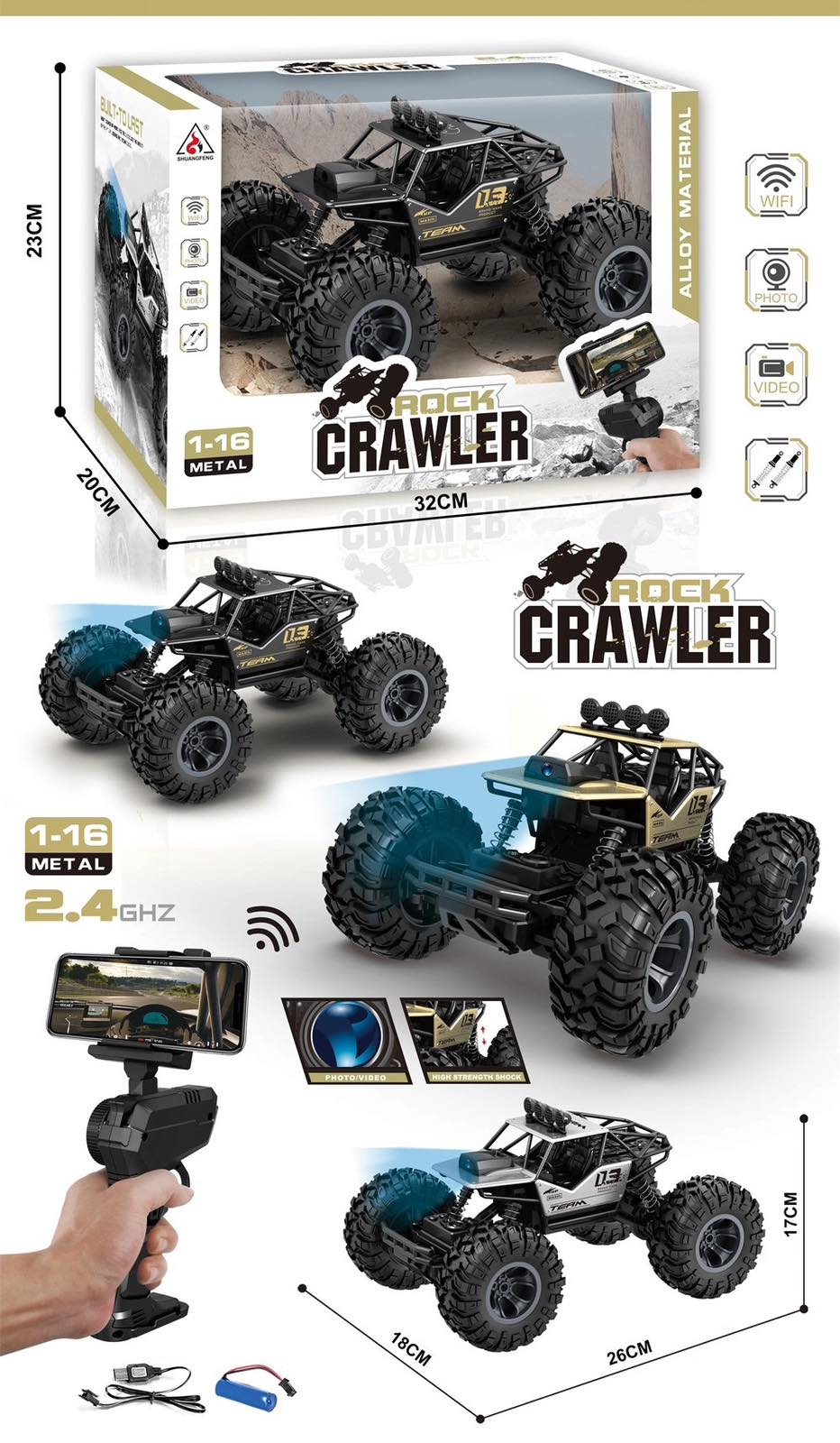 Daljinski upravljiv Rock Crawler Autic sa Pogonom na Cetiri Tocka - Slika 3