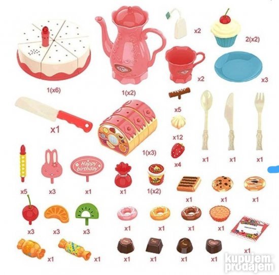 Decija vocna rodjendanska torta za decu set 82 dela