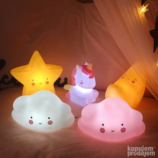 Decije nocne lampe MESEC ZVEZDA OBLAK T REX MEDA