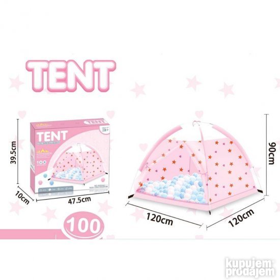 Deciji sator TENT sa 100 loptica za igru - Slika 4