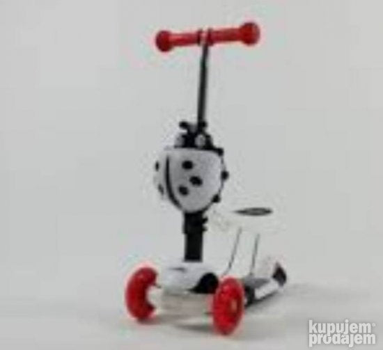Deciji trotinet bubamara 3u1 beli