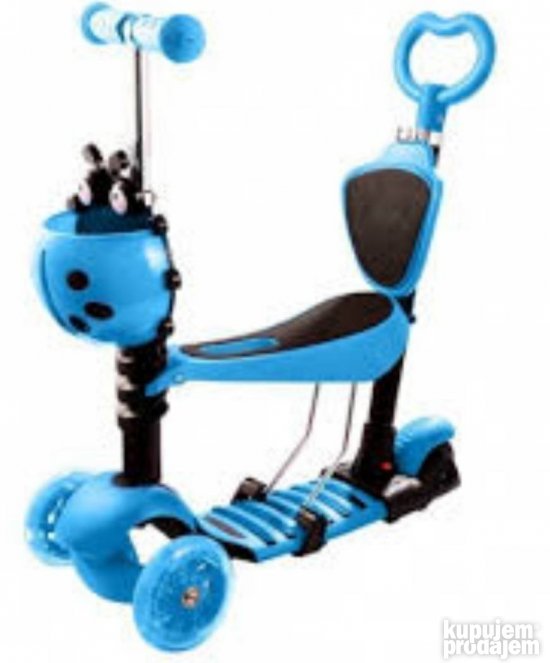 Deciji trotinet bubamara 5u1 plavi