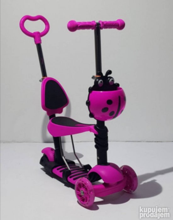 Deciji trotinet bubamara 5u1 roze