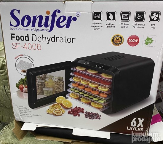 Dehidrator Hrane Digitalni sa 6 nivoa 500W - Slika 9