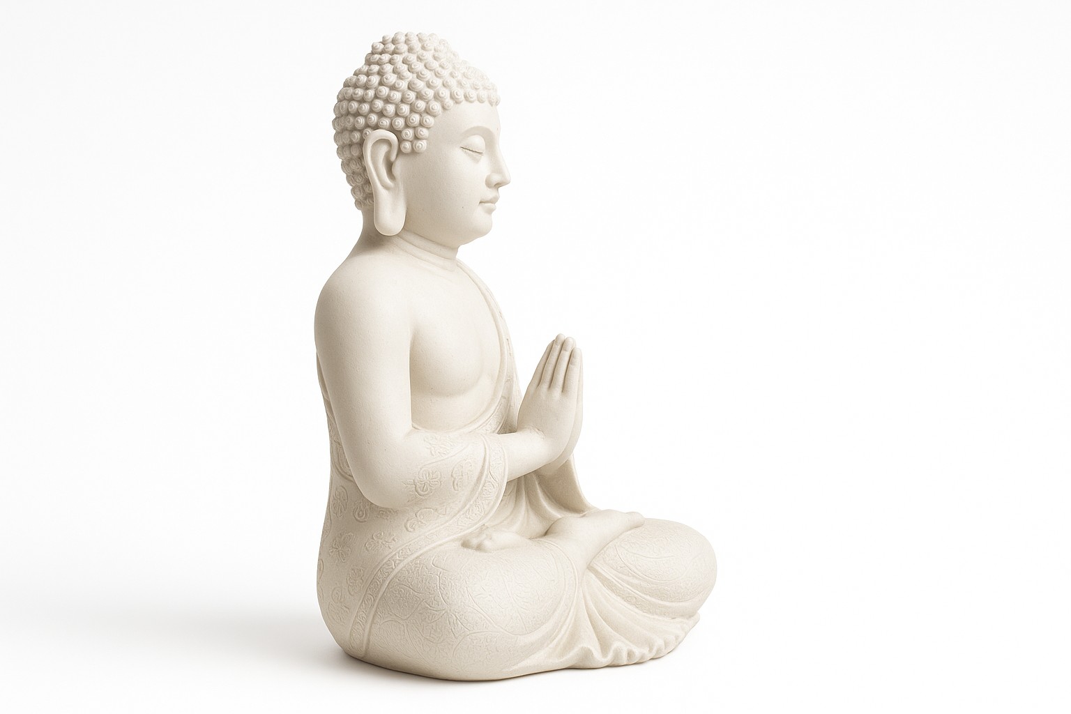 Dekorativna Buda figura Bela statua za meditaciju i mir
