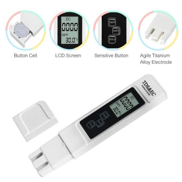 Digitalni TDS 3 u 1 merac temperature kvaliteta vode i EC