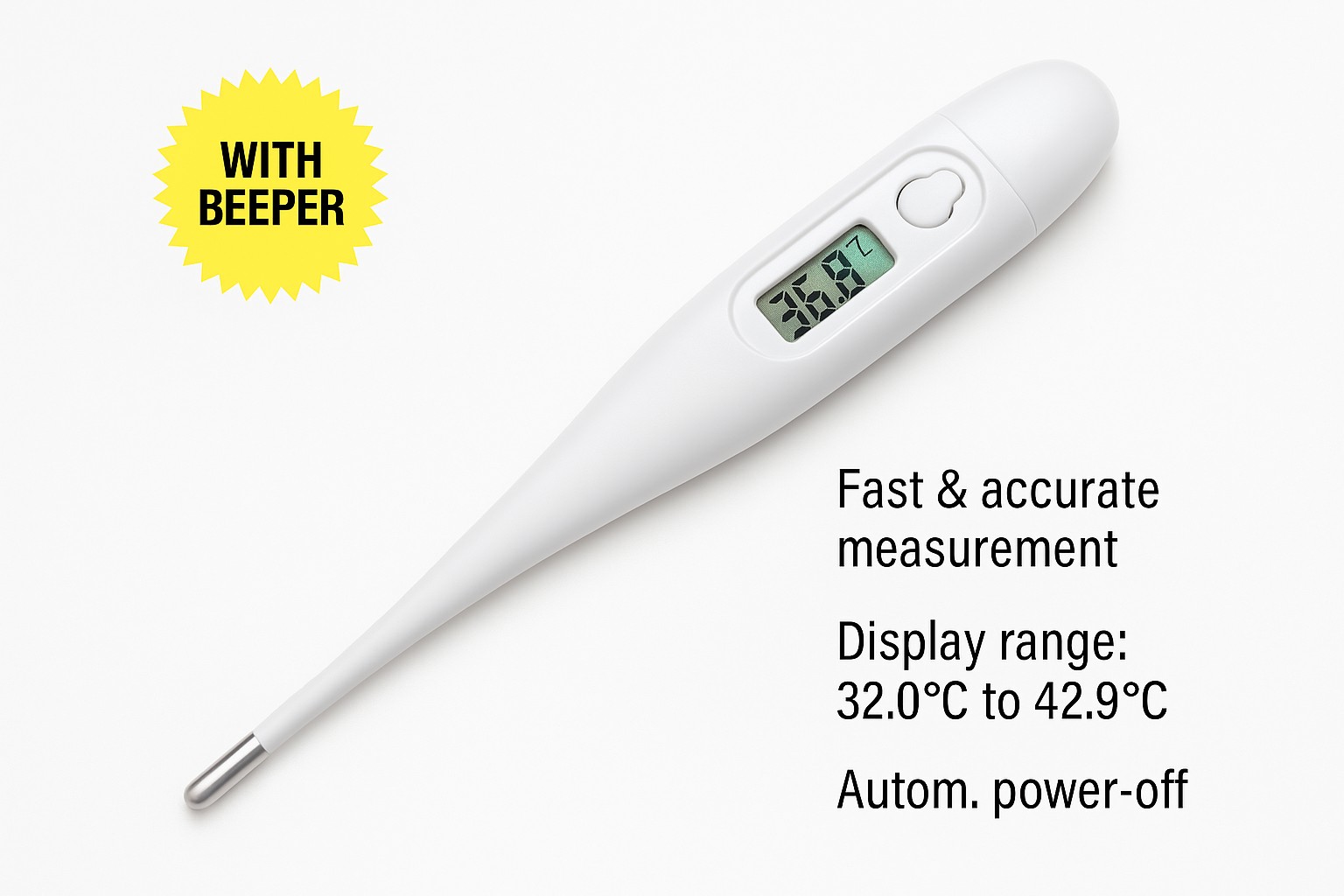 Digitalni Termometar sa Zvucnim Signalom Brzo Merenje Temperature sa Beeper Funkcijom - Slika 3