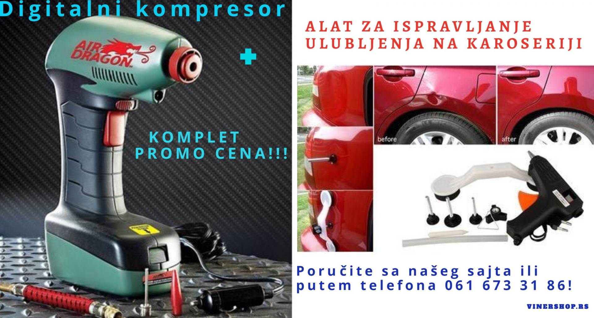 Digitalni kompresor i Alat za ispravljanje karoserije