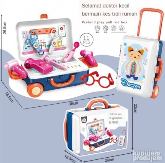 Doktorski set u koferu sa 11 dodataka