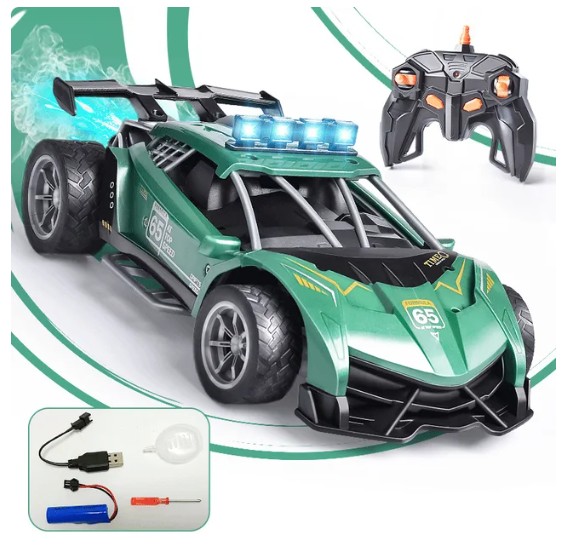 Drift igracka auto na daljinski upravljac sa efektima 2.4G Zeleni - Slika 7