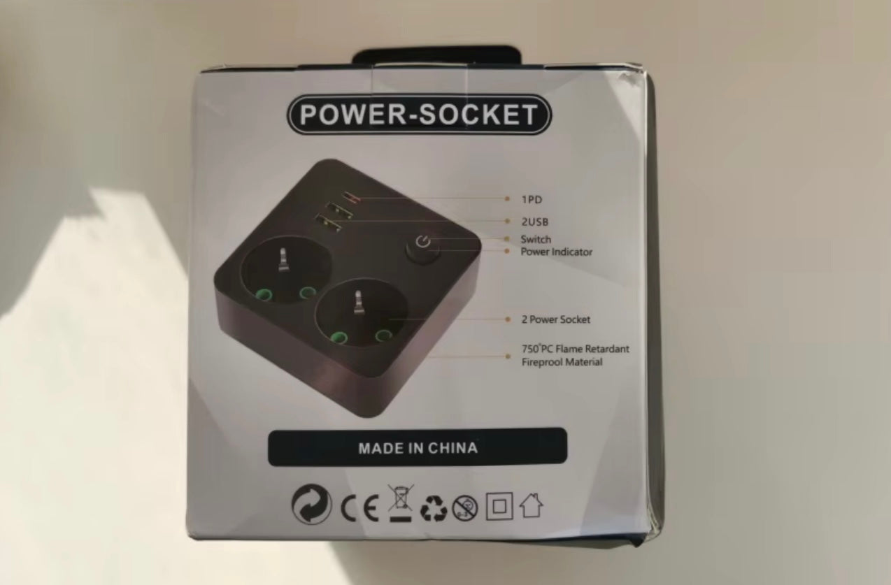 Dupla uticnica sa USB i C ulazom crna
