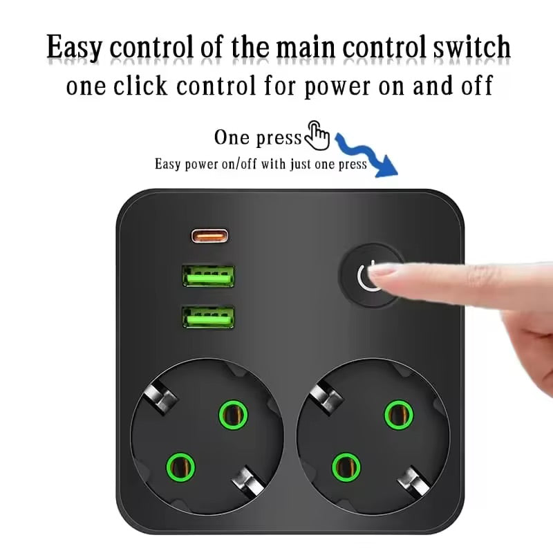 Dupla uticnica sa USB i C ulazom crna - Slika 3
