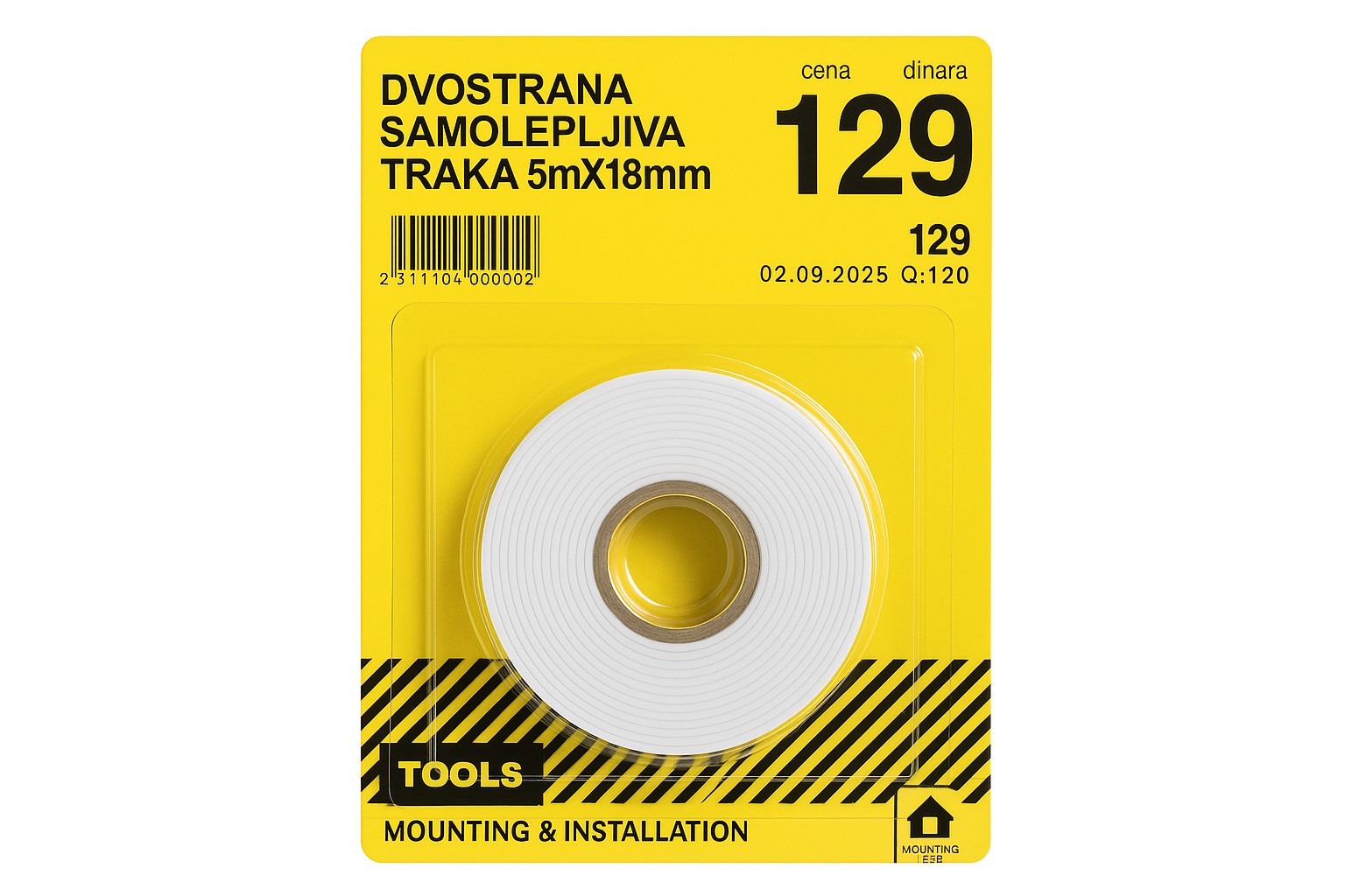 Dvostrana Samolepljiva Traka za Montazu 5mx18mm 1i 1 gratis - Slika 3