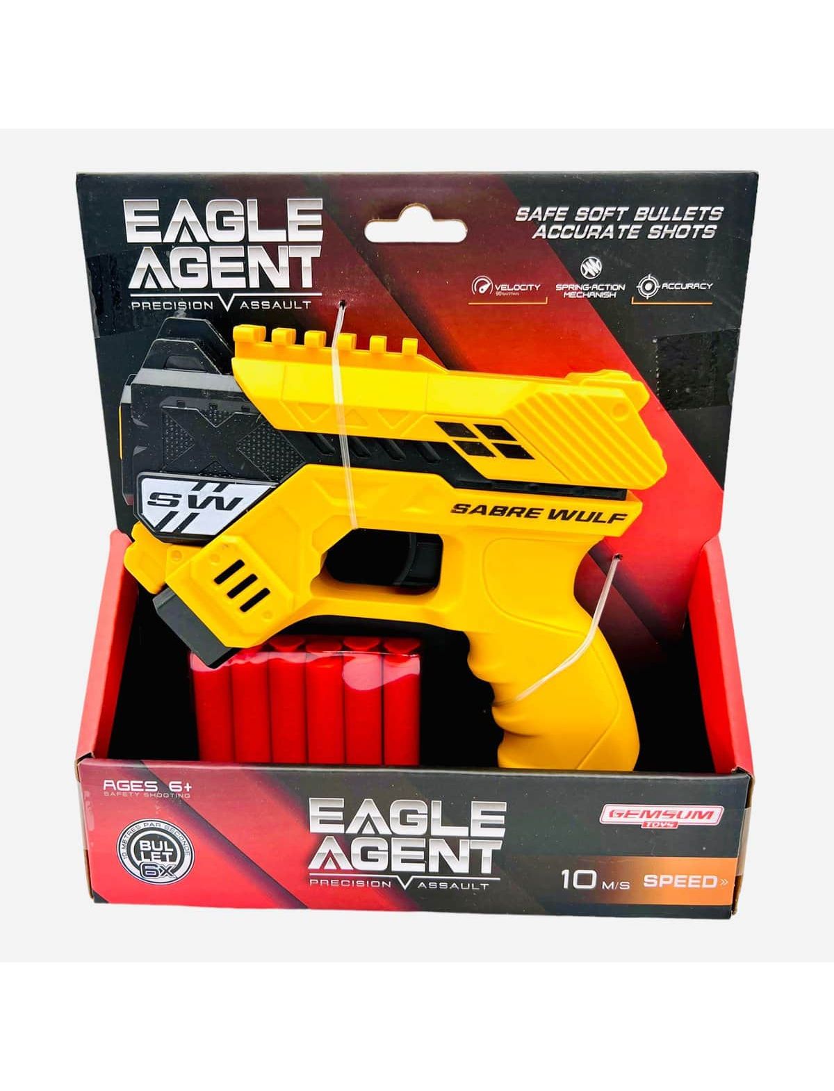 Eagle Agent Igracka Pistolj Mekani Metci Crveni