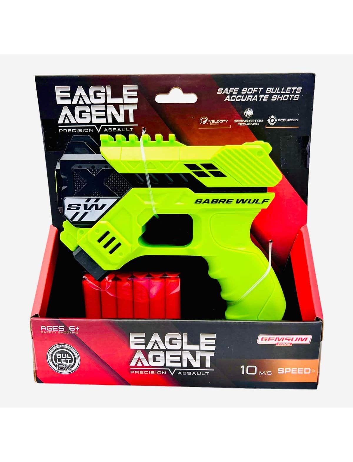 Eagle Agent Igracka Pistolj Mekani Metci Zeleni