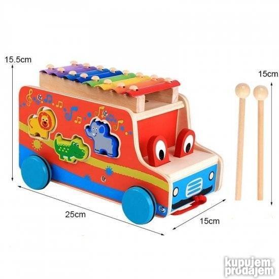 Edukativni multifunkcionalni drveni autobus - Slika 4