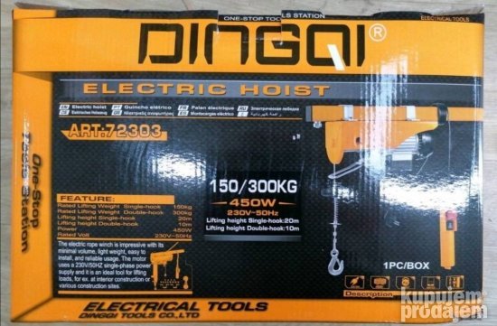 Elektricna dizalica vrabac DINGQI 800kg