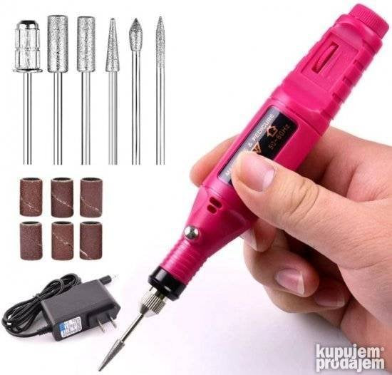 Elektricna tuprija za nokte OLOVKA roze - Slika 4