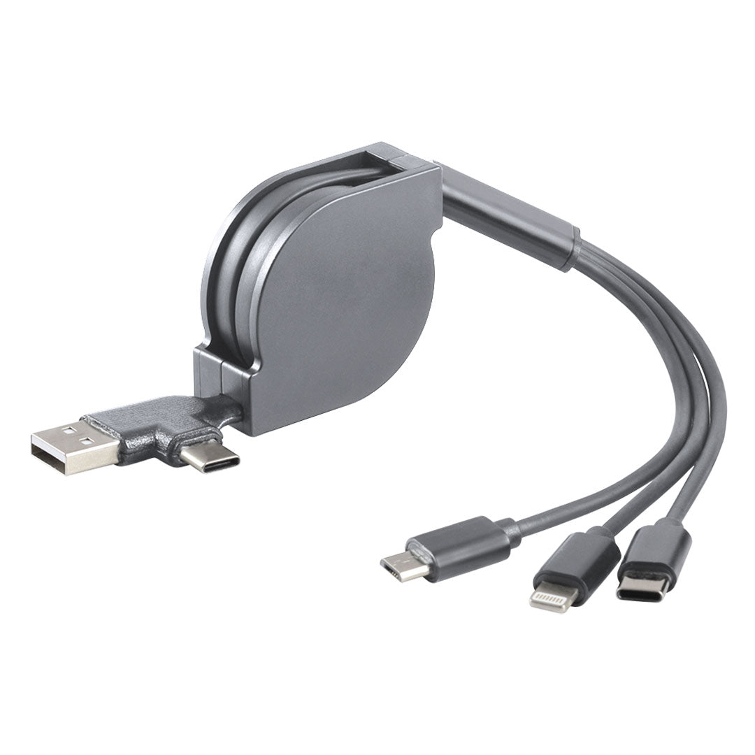 FLASH 6IN1 usb kabl za punjenje 6 u 1 sivi