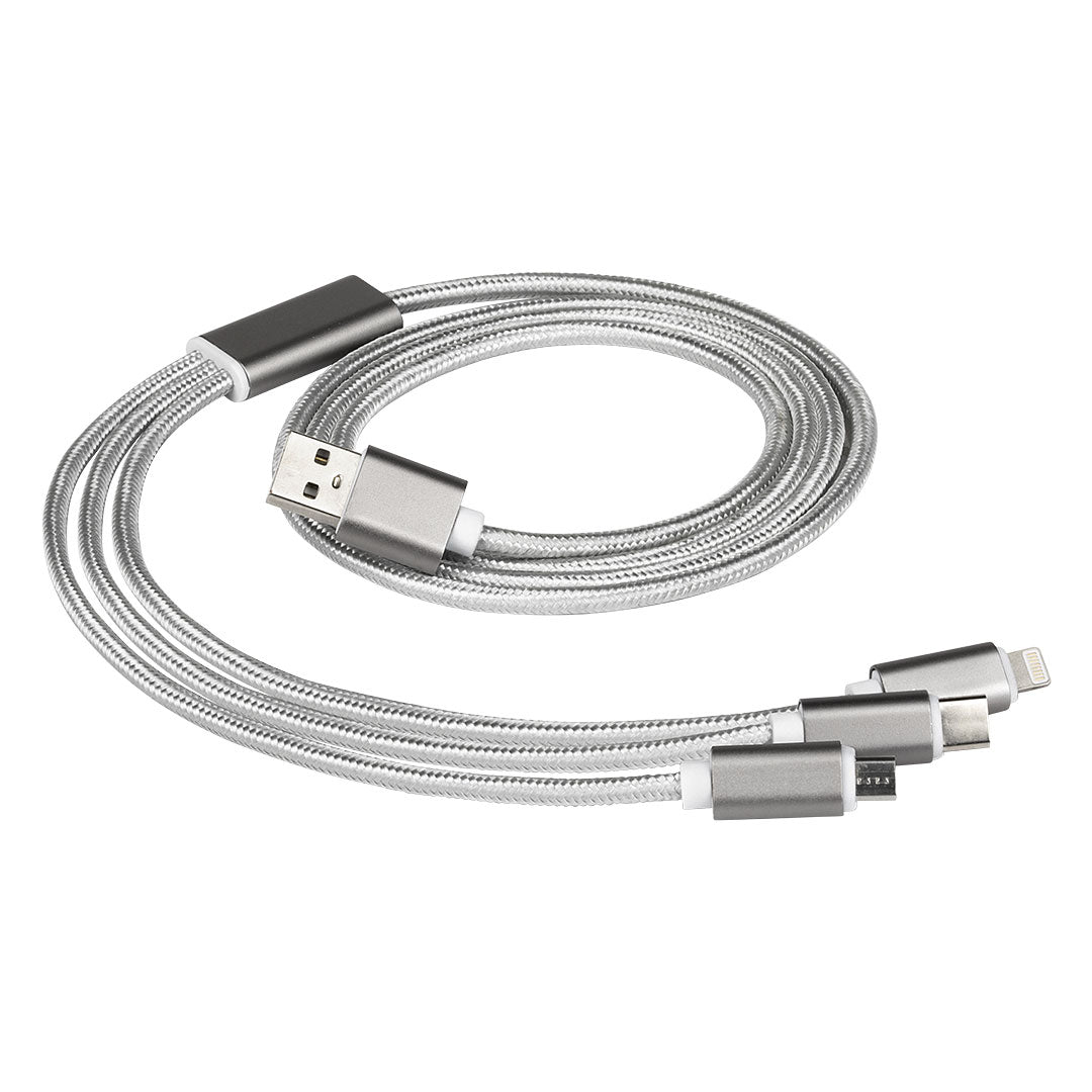 FLET usb kabl za punjenje 3 u 1 srebrni