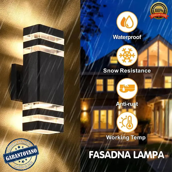 Fasadna Zidna Lampa Crna - Slika 3