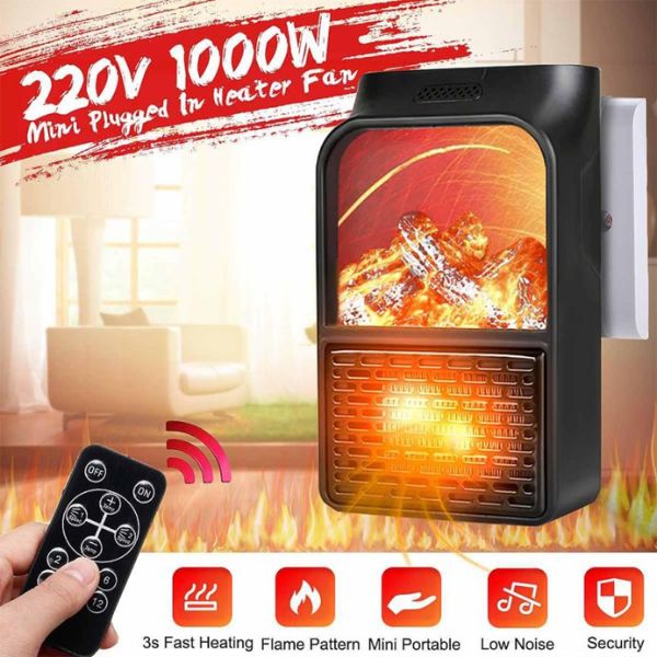 Flame Heater Rucna grejalica sa efektom plamena sa daljinskim 1000W
