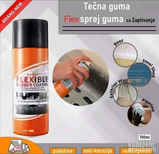 Flexi Sprej Tecna Guma CrnaBelaSiva