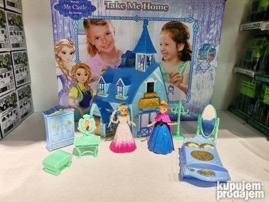 Frozen dvorac sa namestajem i dve lutke